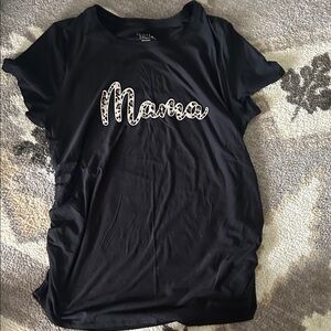 Time and Tru Black 'Mama' Short Sleeve Tee